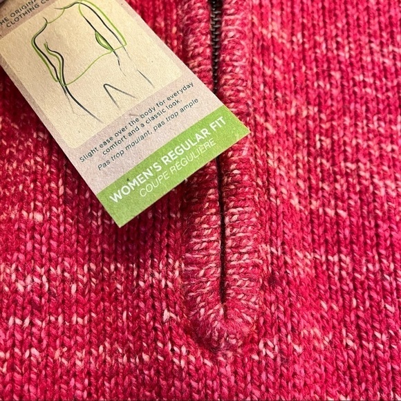 WOOLRICH large sweater Tanglewood quarter zip red new 3/4 pullover. - Picture 4 of 8